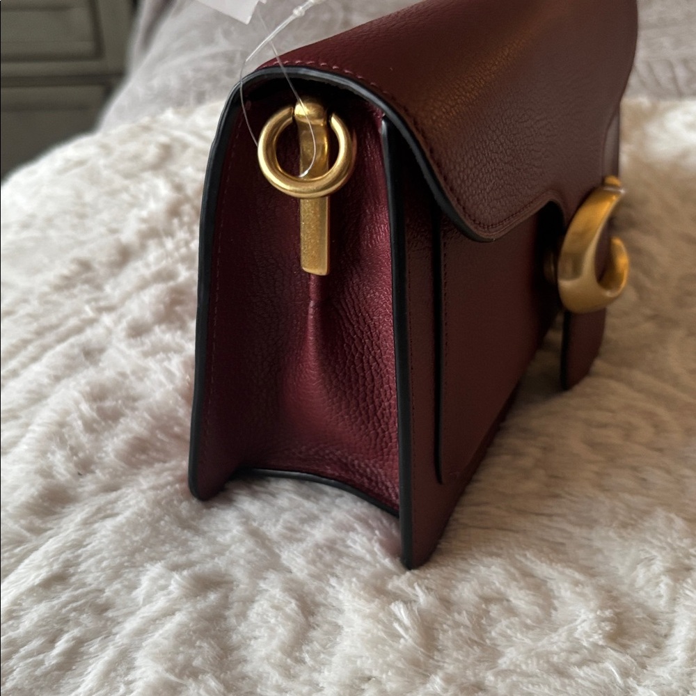 Coach Wine Red Crossbody Bag with Gold Accent - Picture 4 of 10